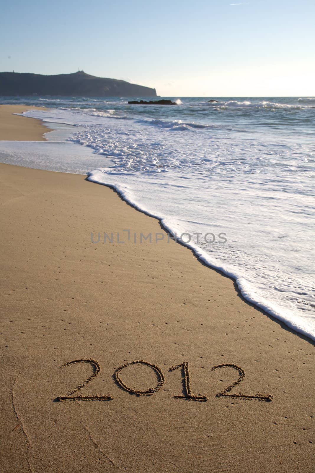 2012 written on the beach vertical by fmarsicano