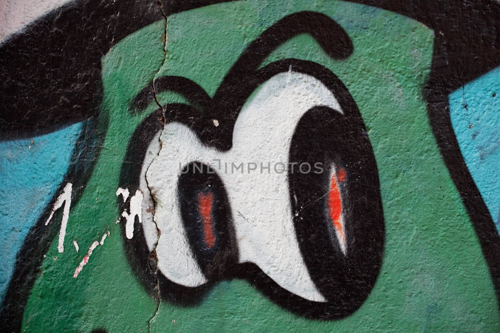 Eyes painted on the wall, Milan