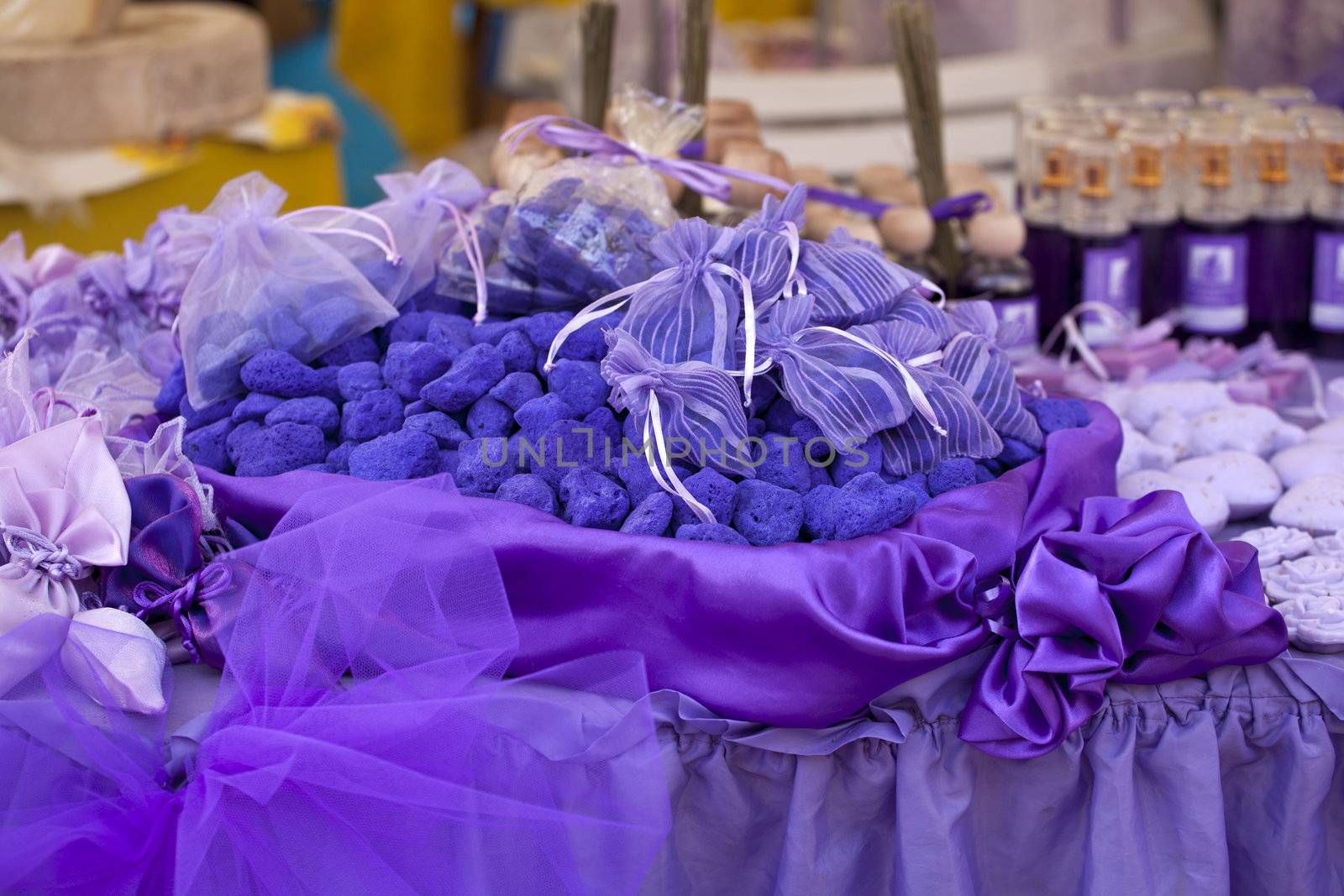 Purple lavander soaps and bath salts