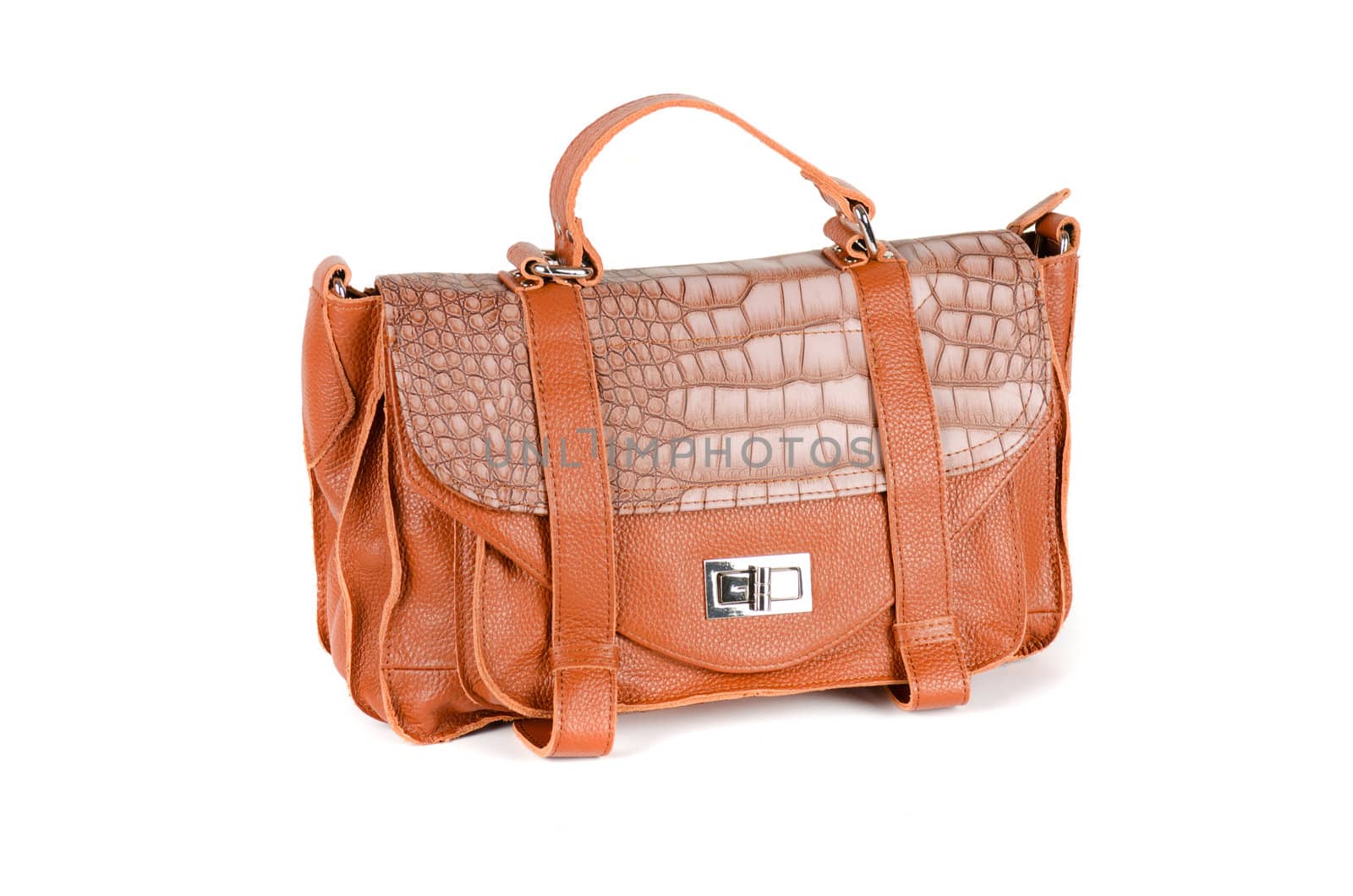 brown women bag isolated on white background