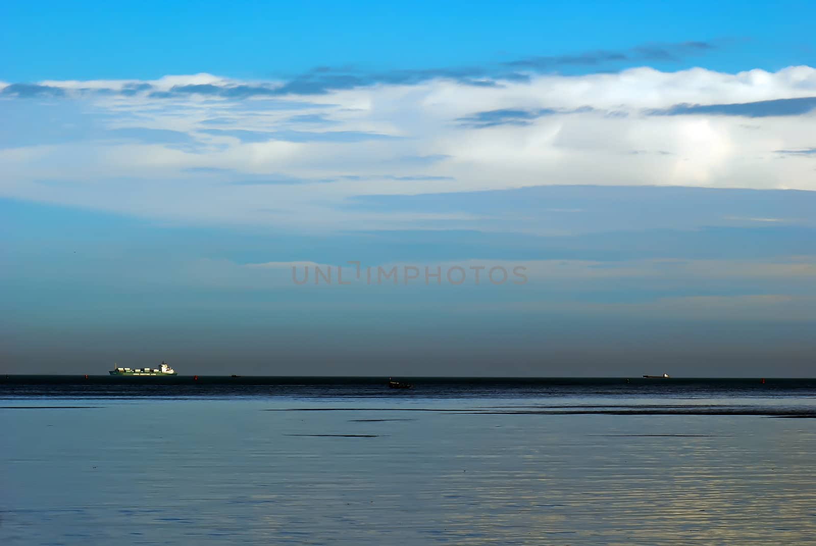 beautiful landscape of sky and water at Sunrise