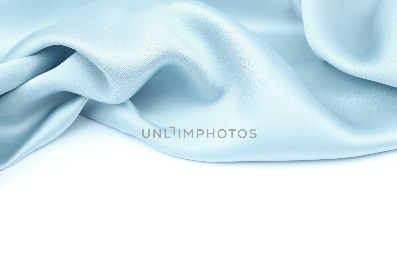  blue satin isolated on white closse up