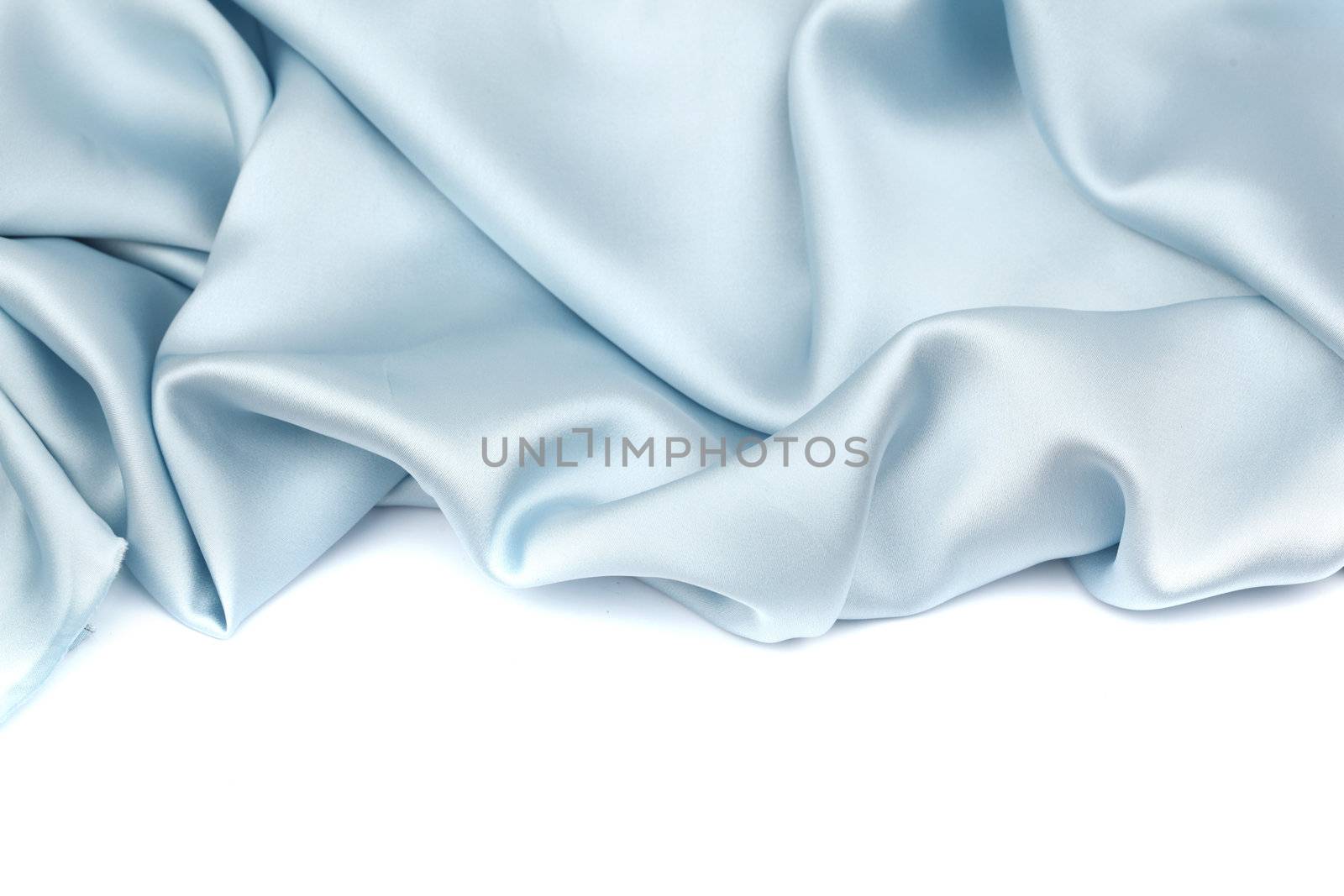  blue satin isolated on white closse up