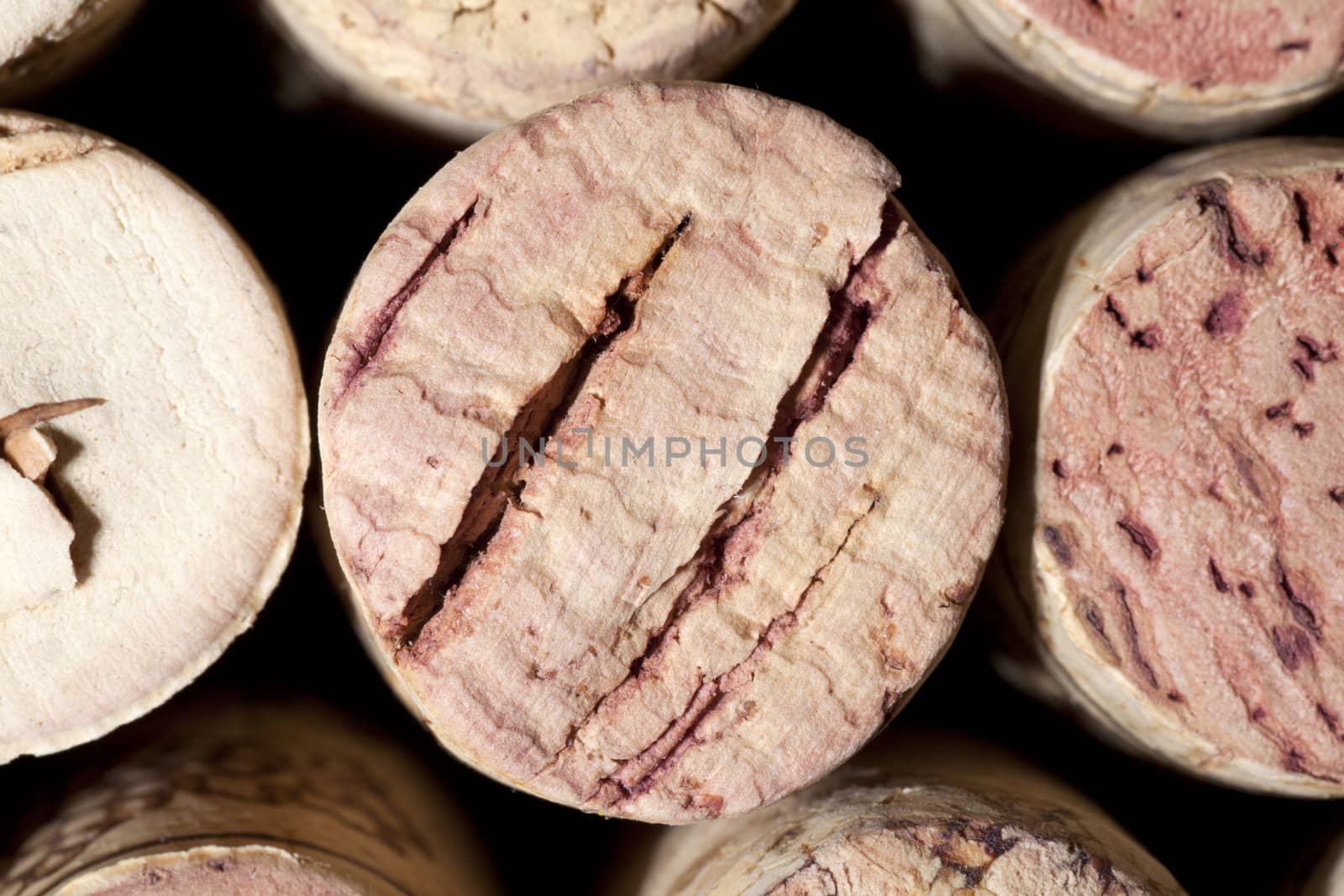 A lot of Wine corks stack