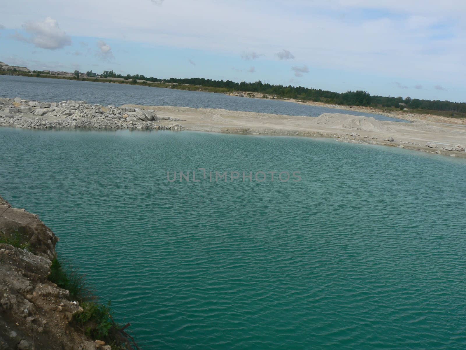 water, rocks, sky, landscape, nature, clouds, lake