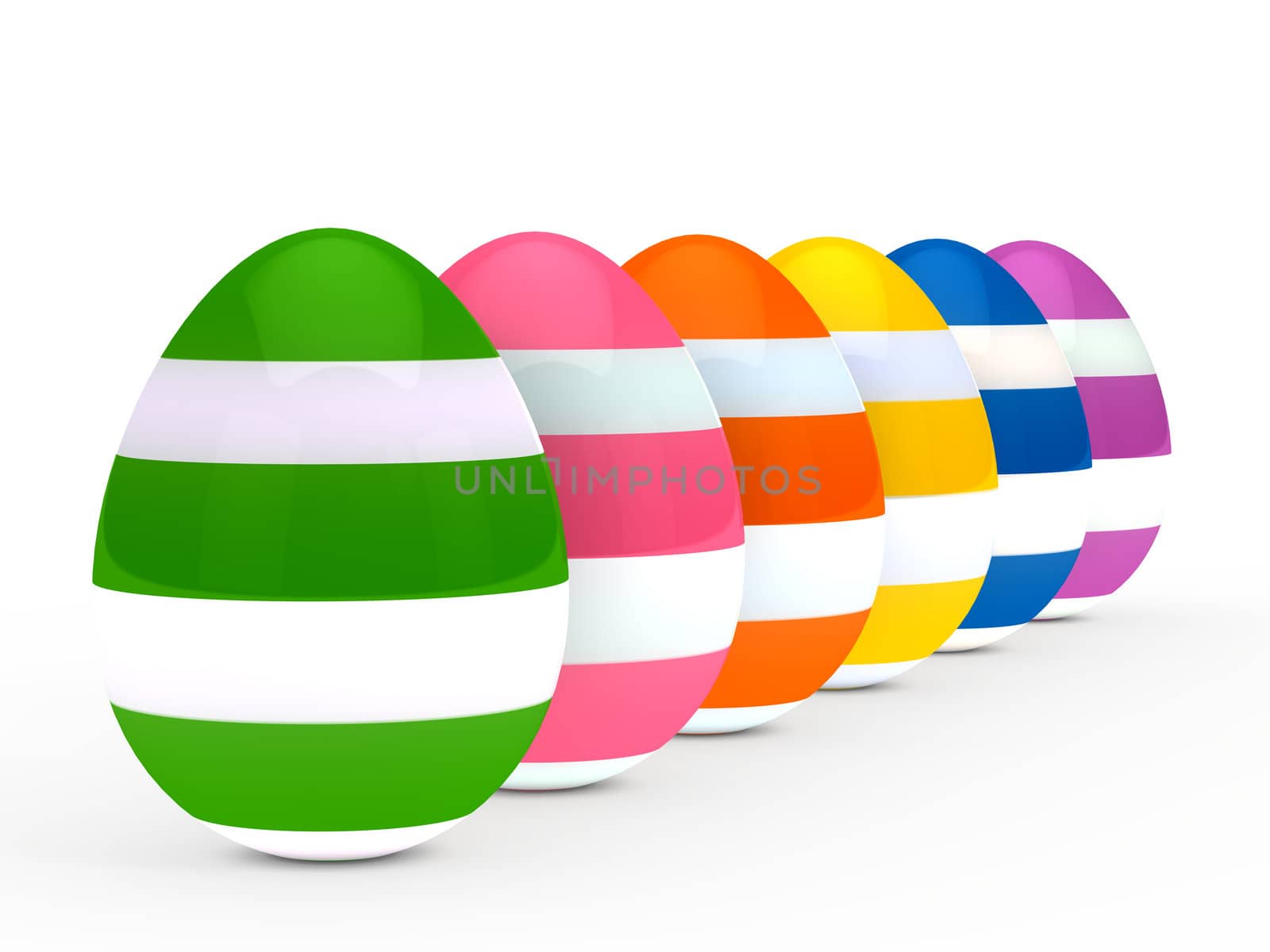 colorful eggs with stripe on with ground