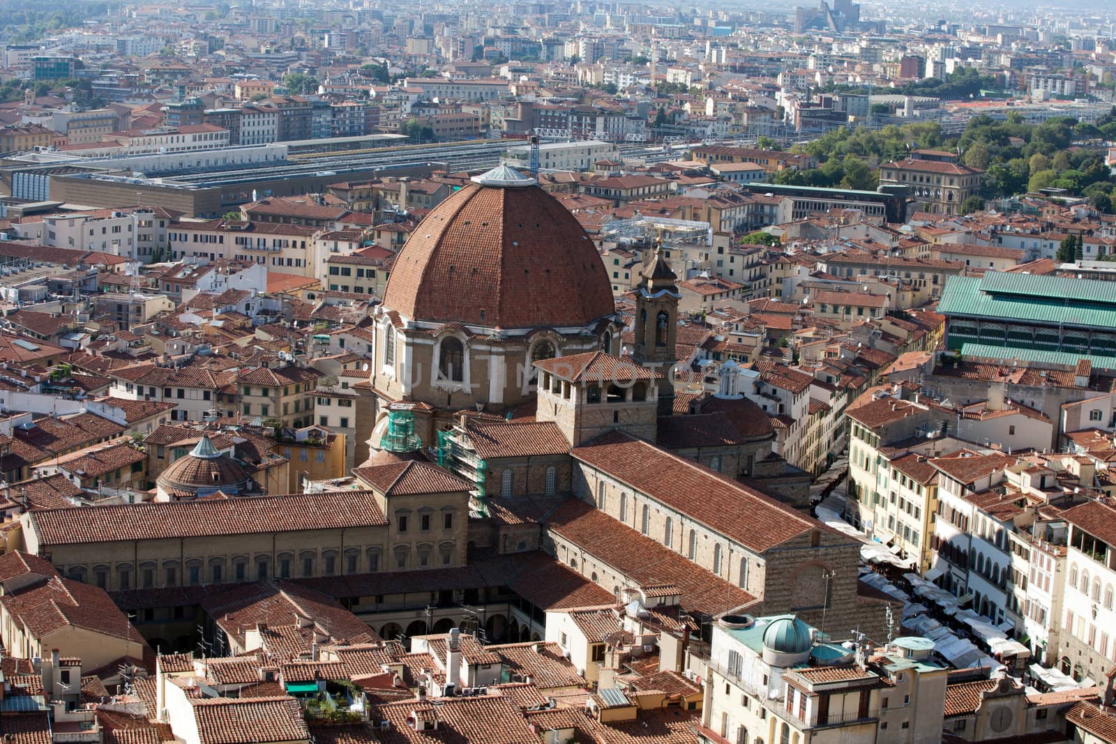 Florence - the view on San Lorenzo from the dome Duomo
