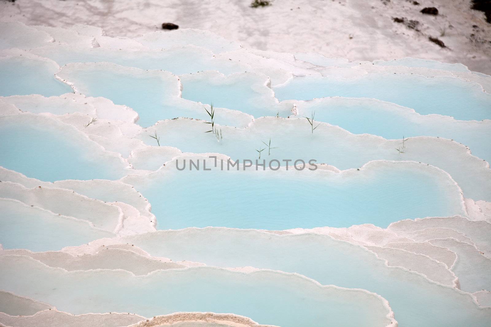 Travertine pools and terraces in Pamukkale Turkey 