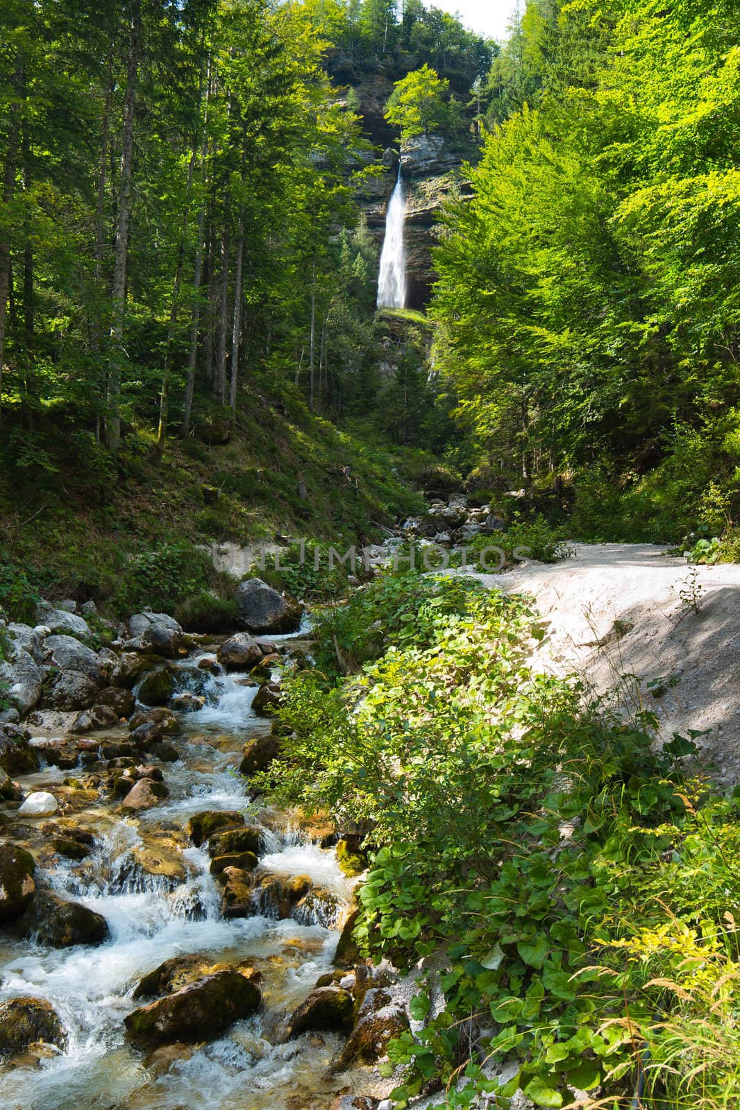 Julian Alps in Slovenia - ultra wide photo behind Pericnik waterfall