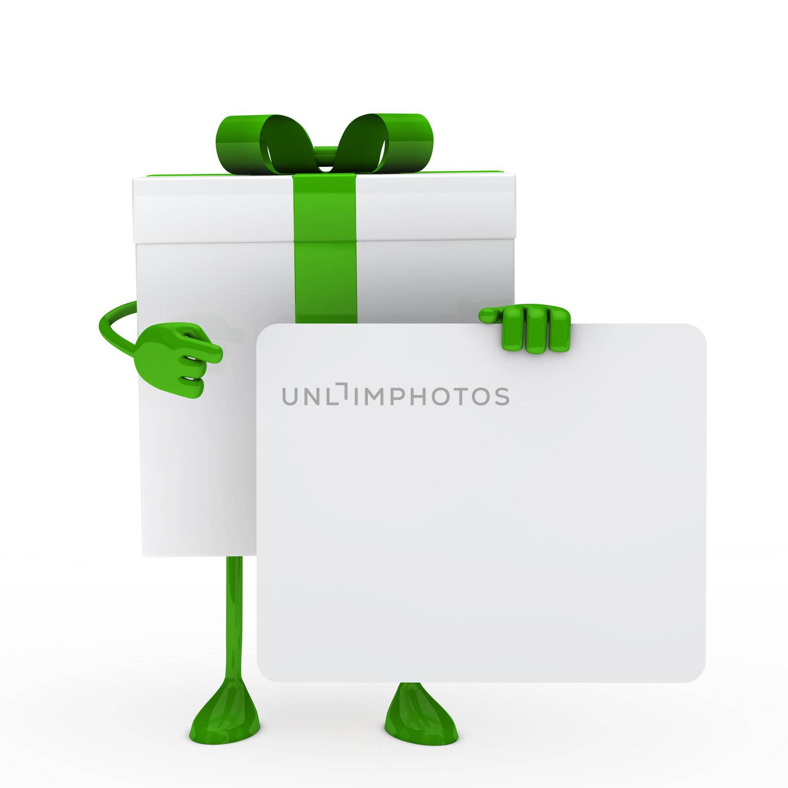 White gift box shows on billboard