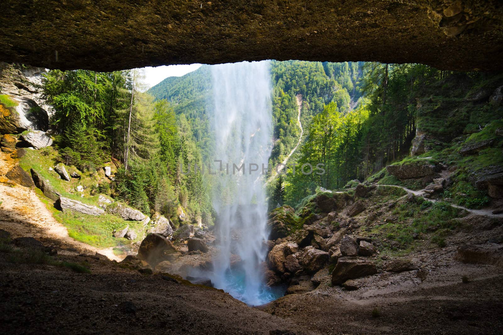 Julian Alps in Slovenia - ultra wide photo behind Pericnik waterfall