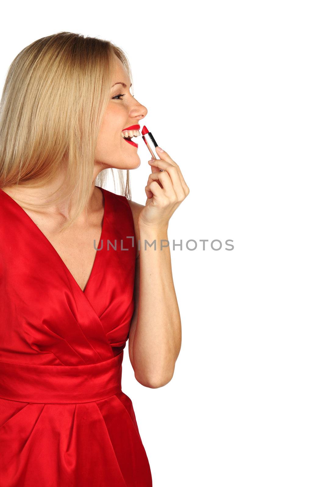 woman red lipstick by Yellowj