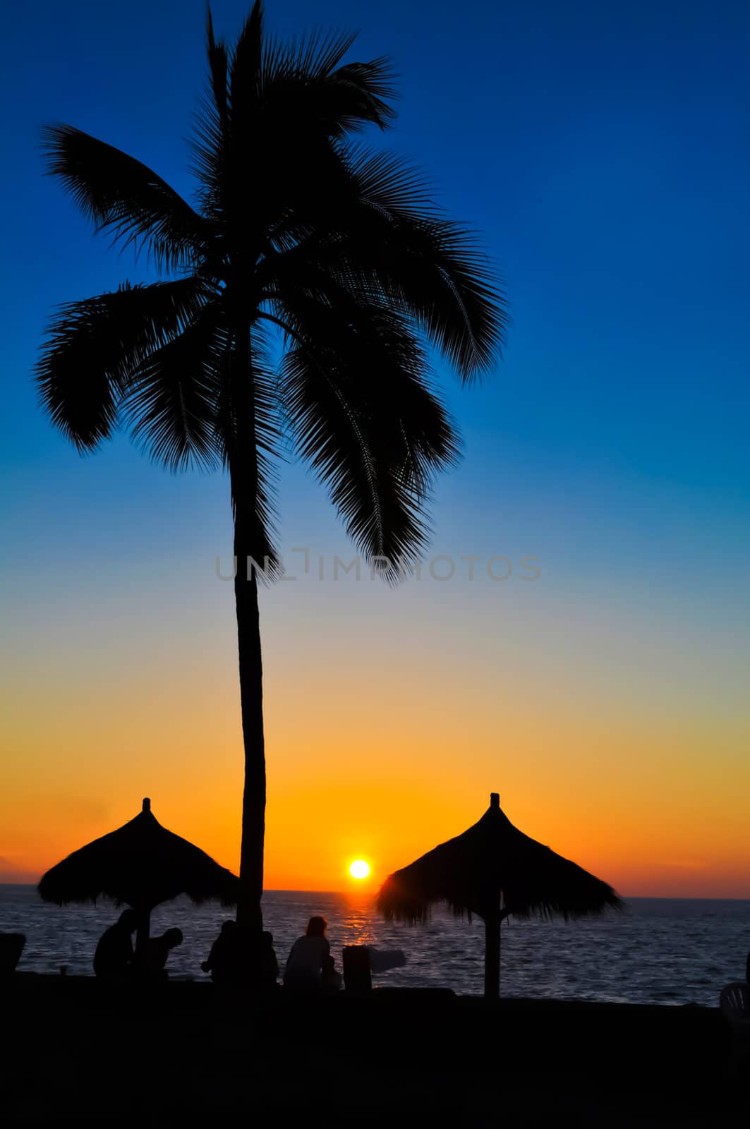 Beautiful tropical summer sunset in a tropical country