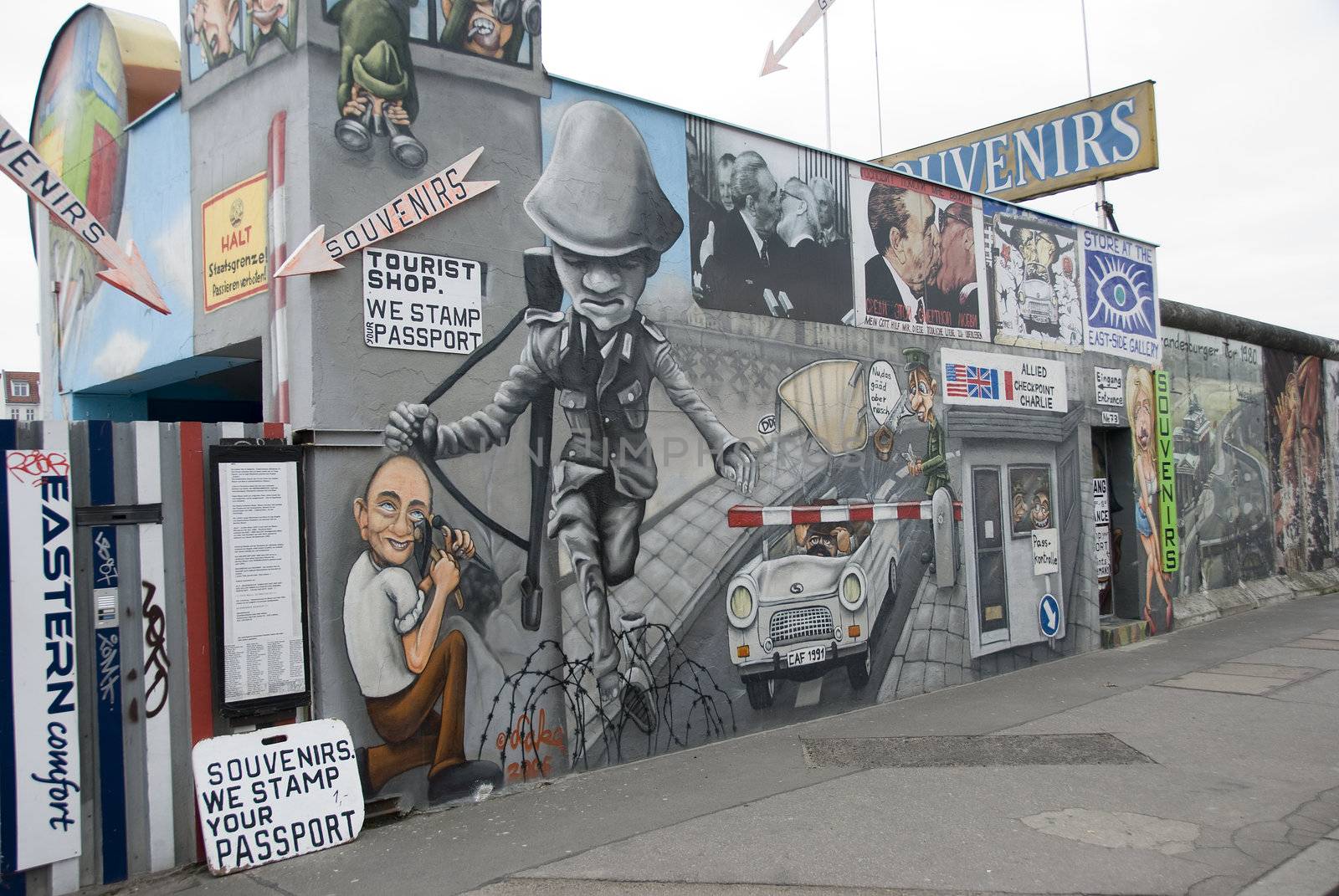 The East Side Gallery - the largest outdoor art gallery in the world on a segment of the Berlin Wall 