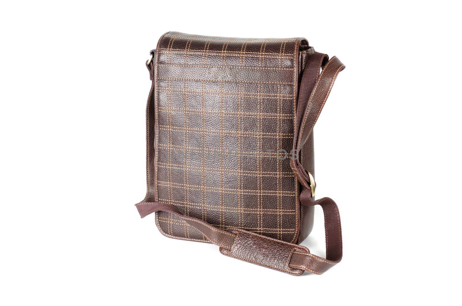 brown male bag isolated on white background