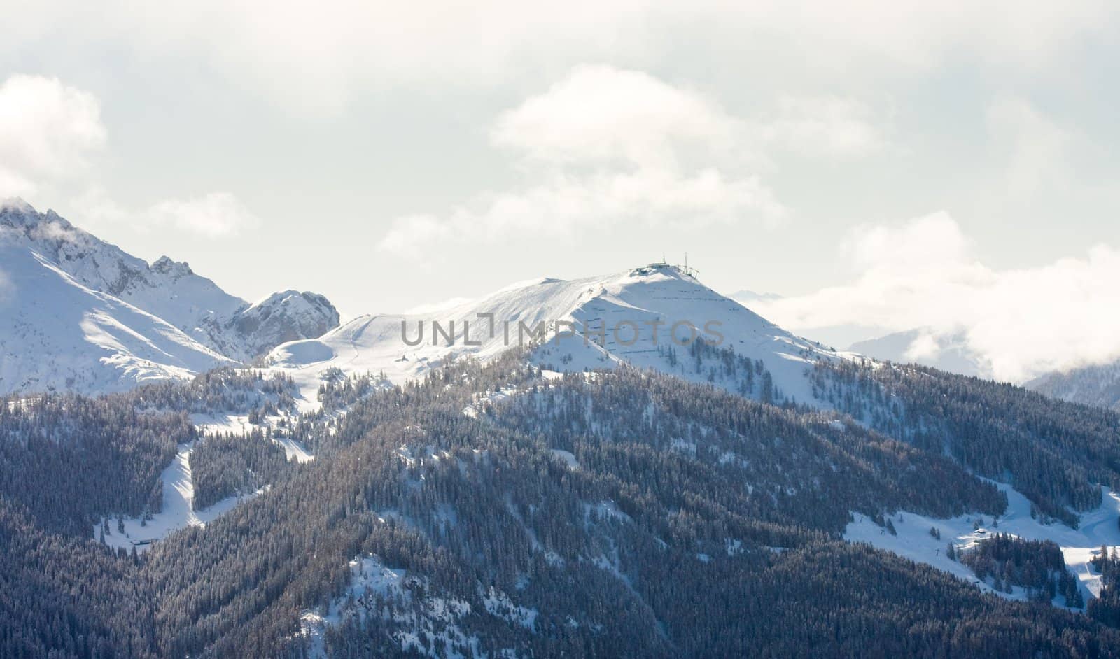 High mountains under snow in the winter, Italy