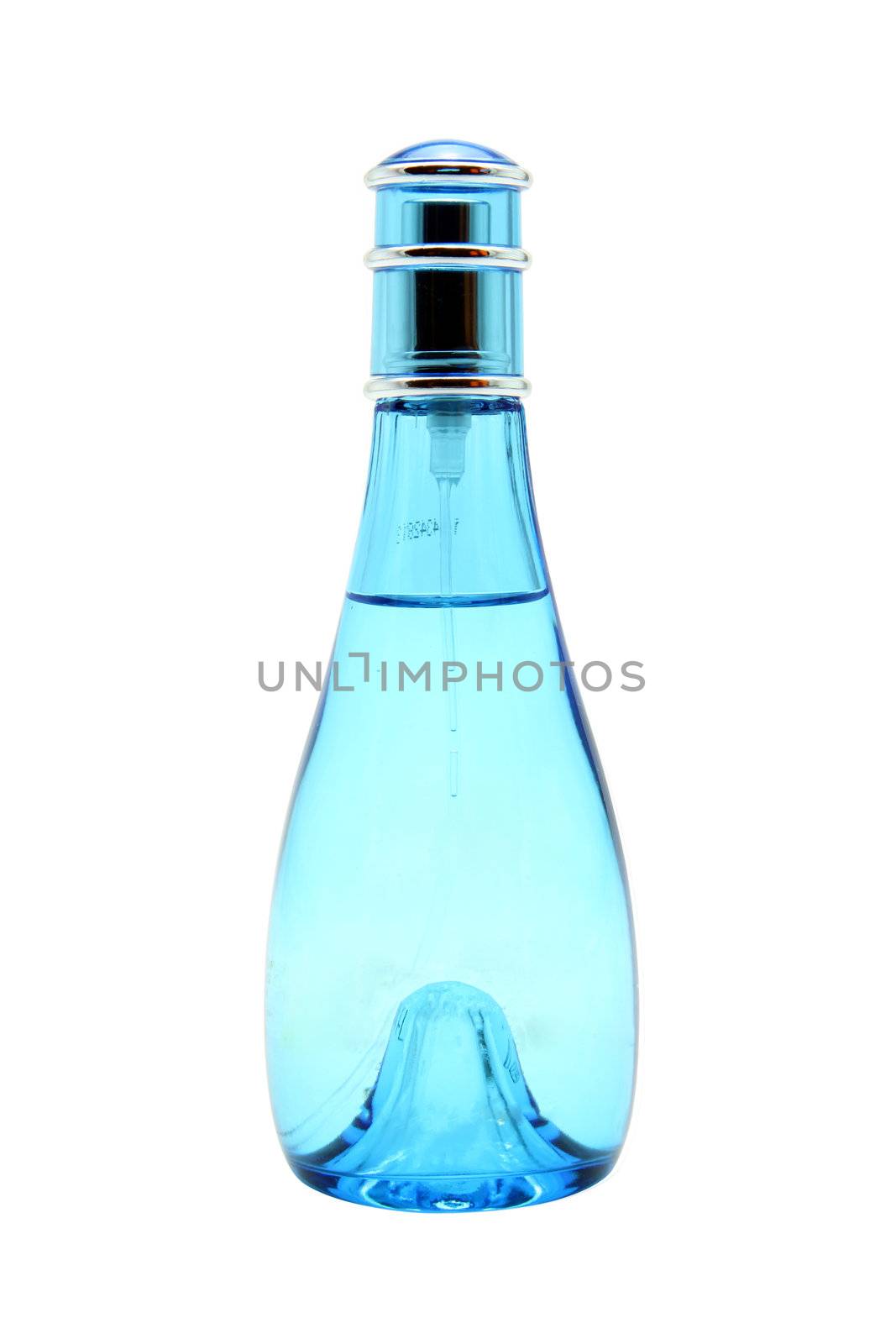 full glass light blue spray bottle