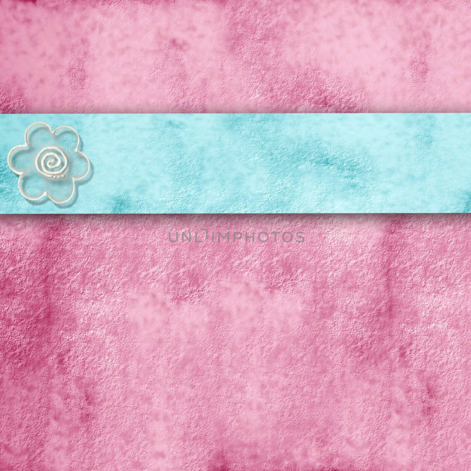 spring pink background with vintage grunge texture and scratch design ribbon