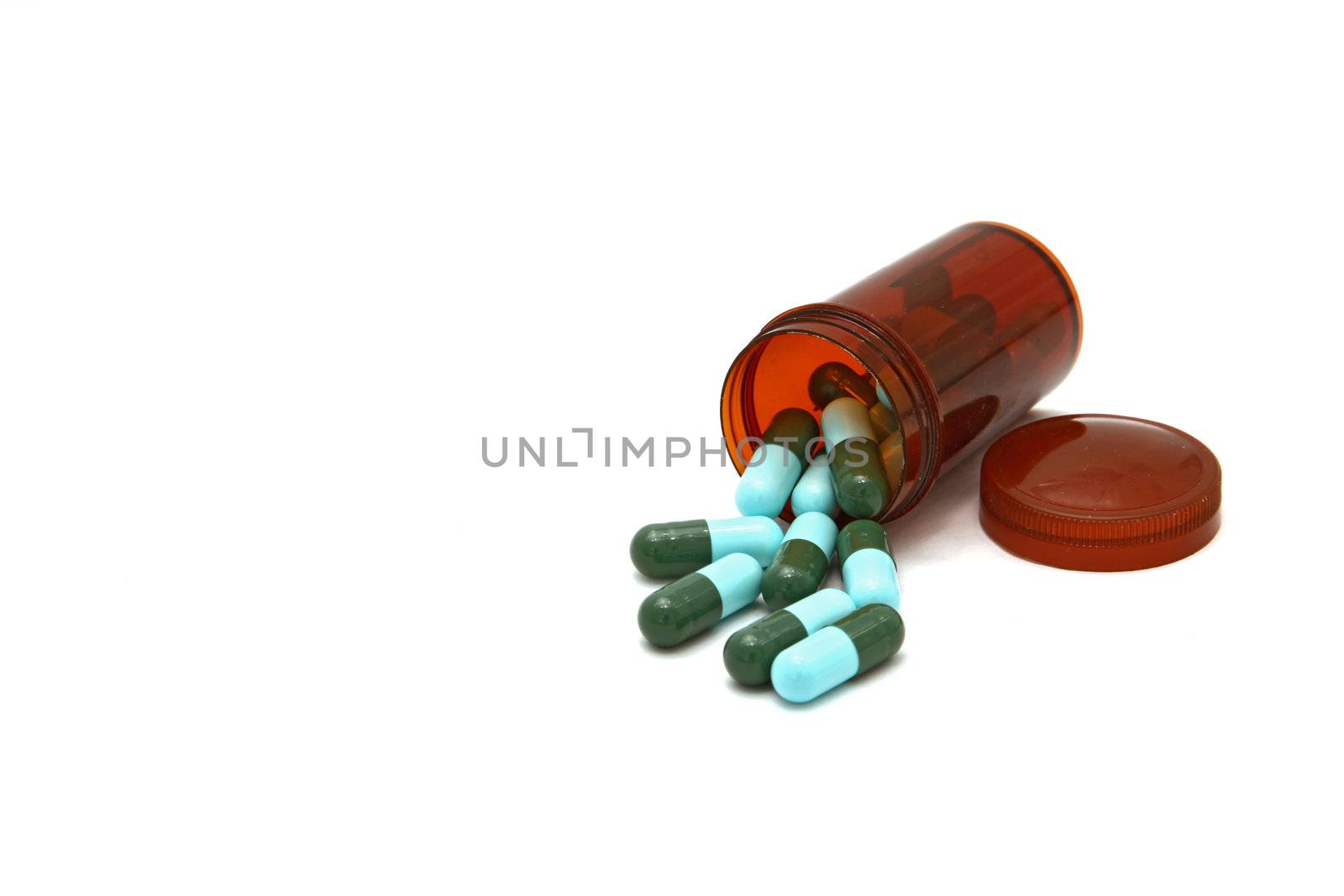 Medicine - Bottle with capsules for medication 