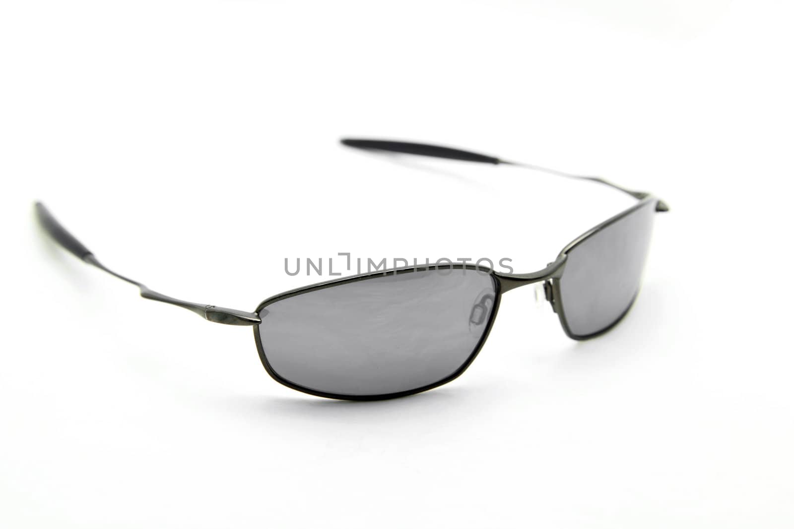 perspective of sunglasses isolated on a white background 