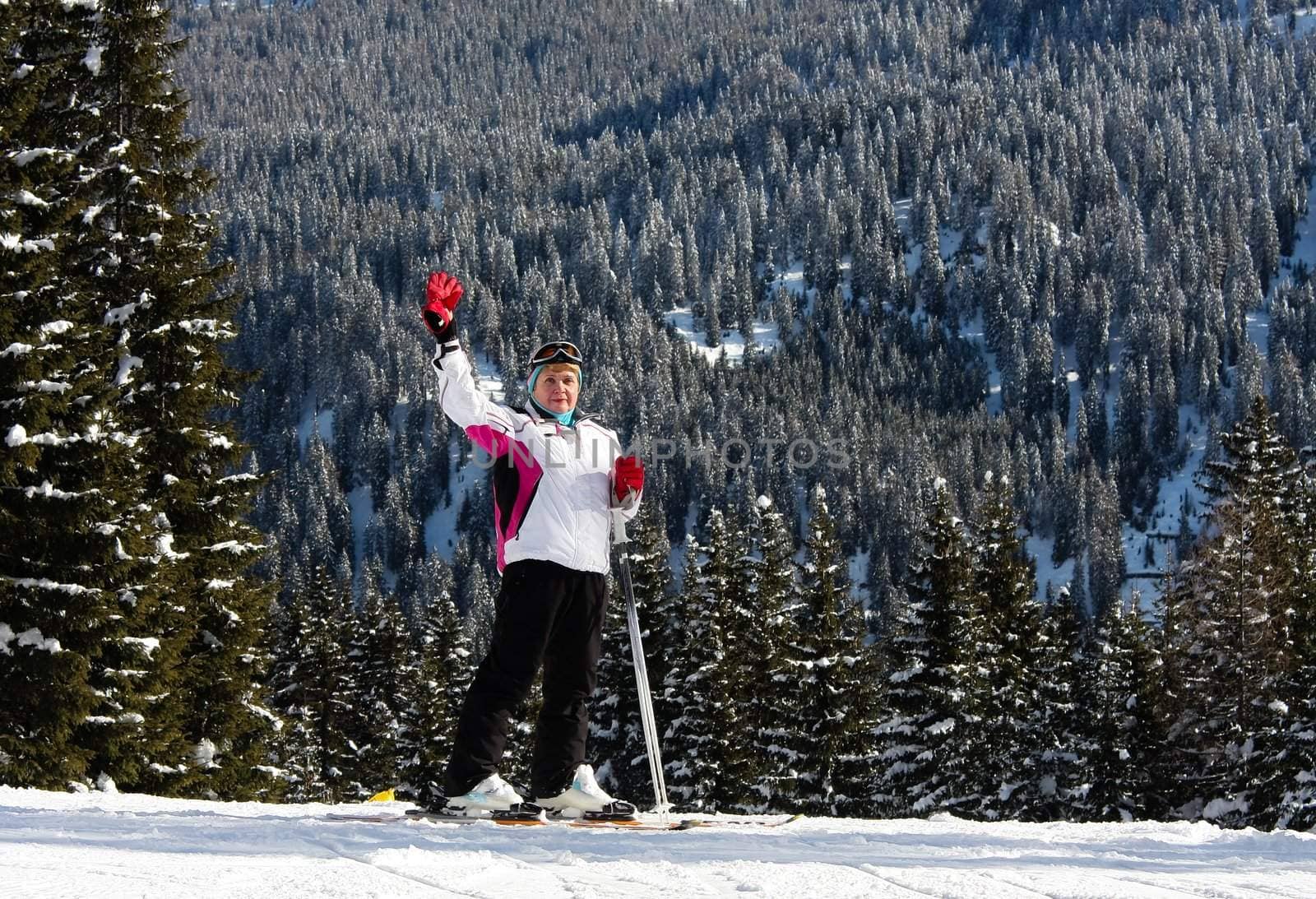 Skier.Ski resort Madonna di Campiglio. Italy