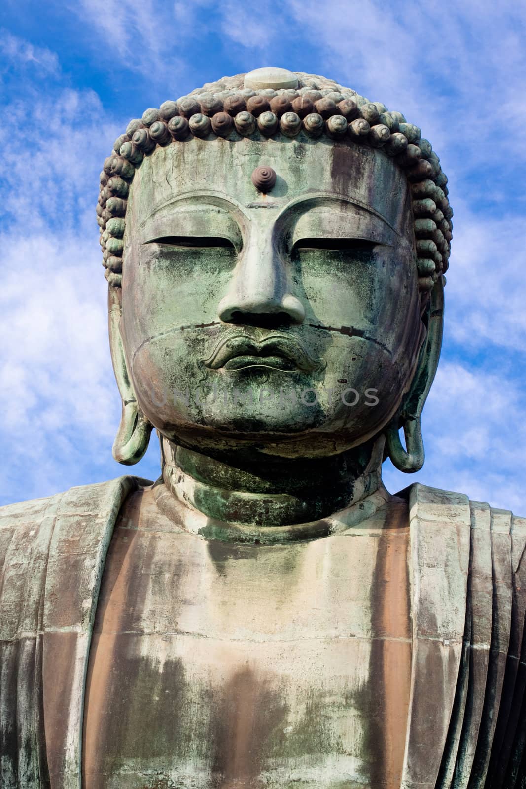 Stone monument of Buddha in a Japan
