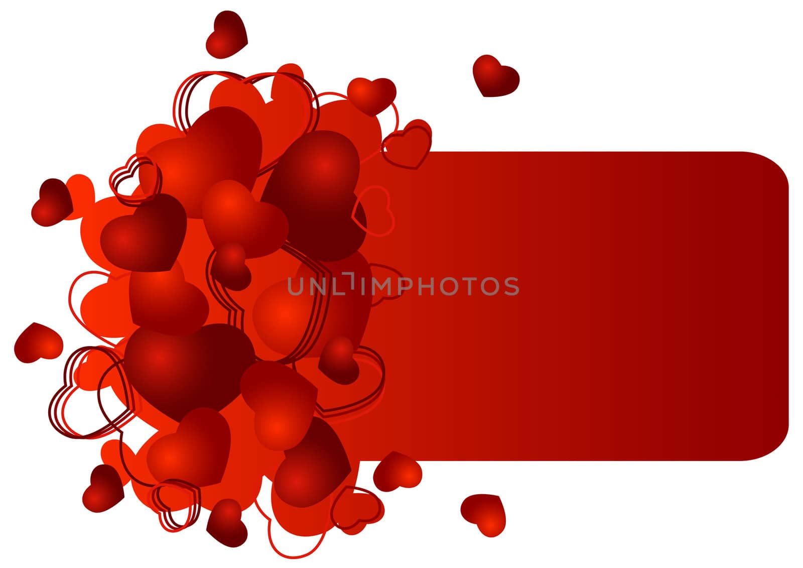 valentine greeting card with hearts vector illustration