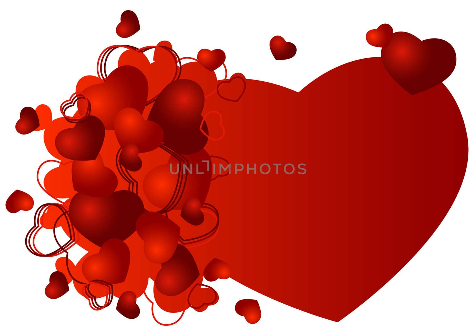 valentine greeting card with heart shaped vector illustration