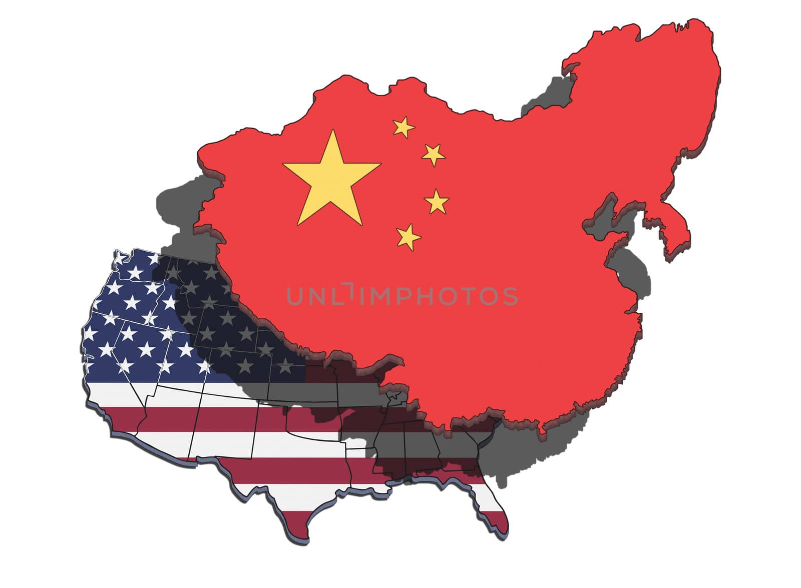China dominating and overshadowing the USA.
