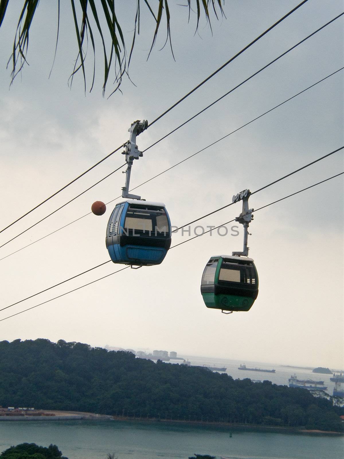 Two cable cars in singapore