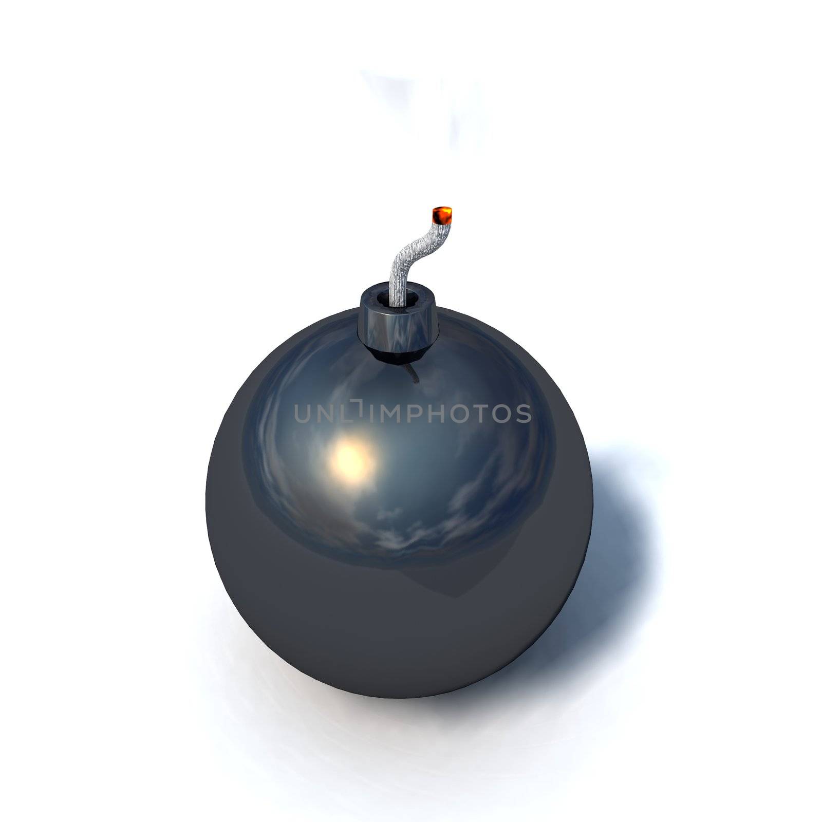 a black bomb on a white background