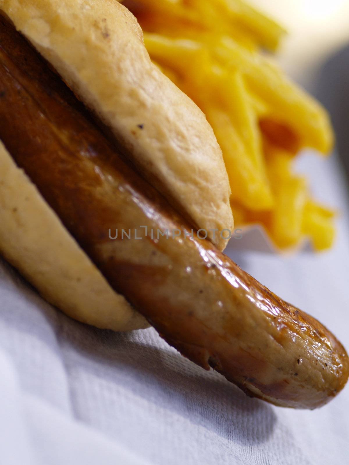 German Bratwurst in a roll