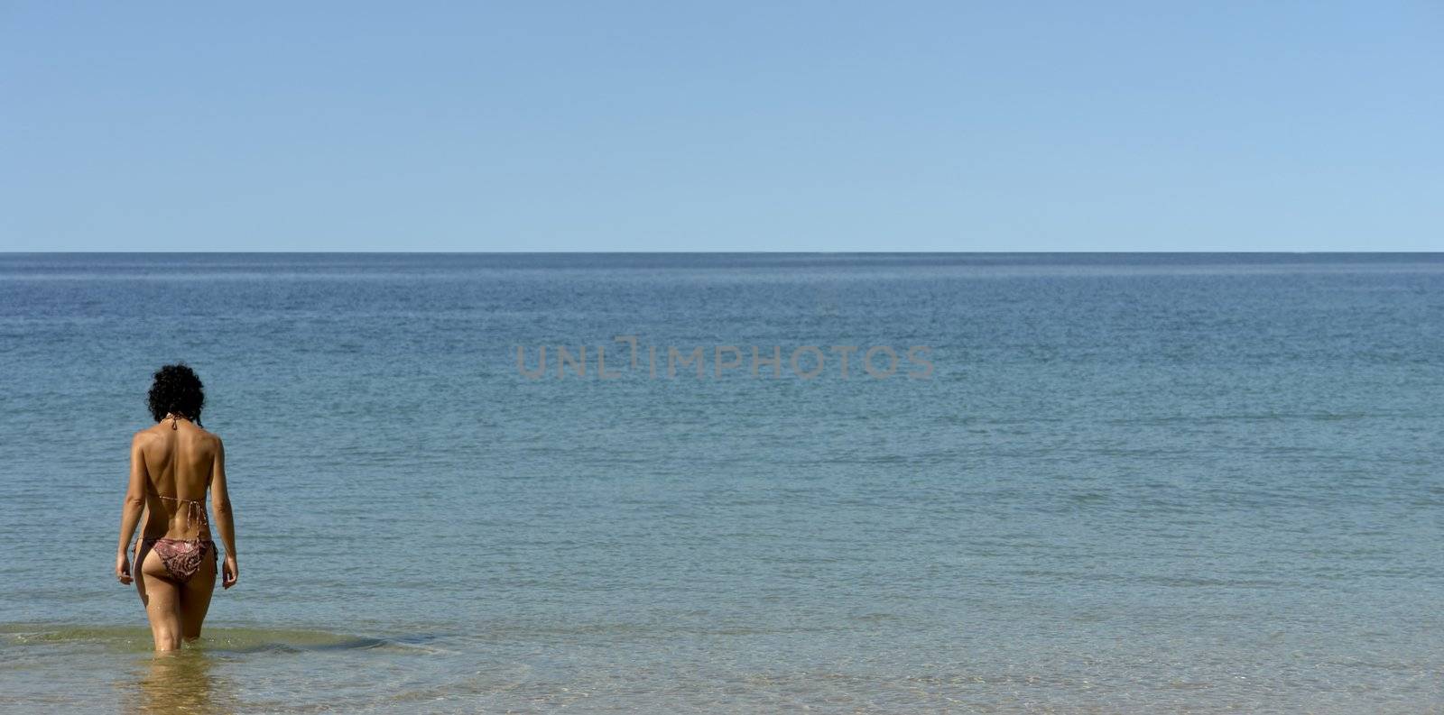 woung woman in the water in spain