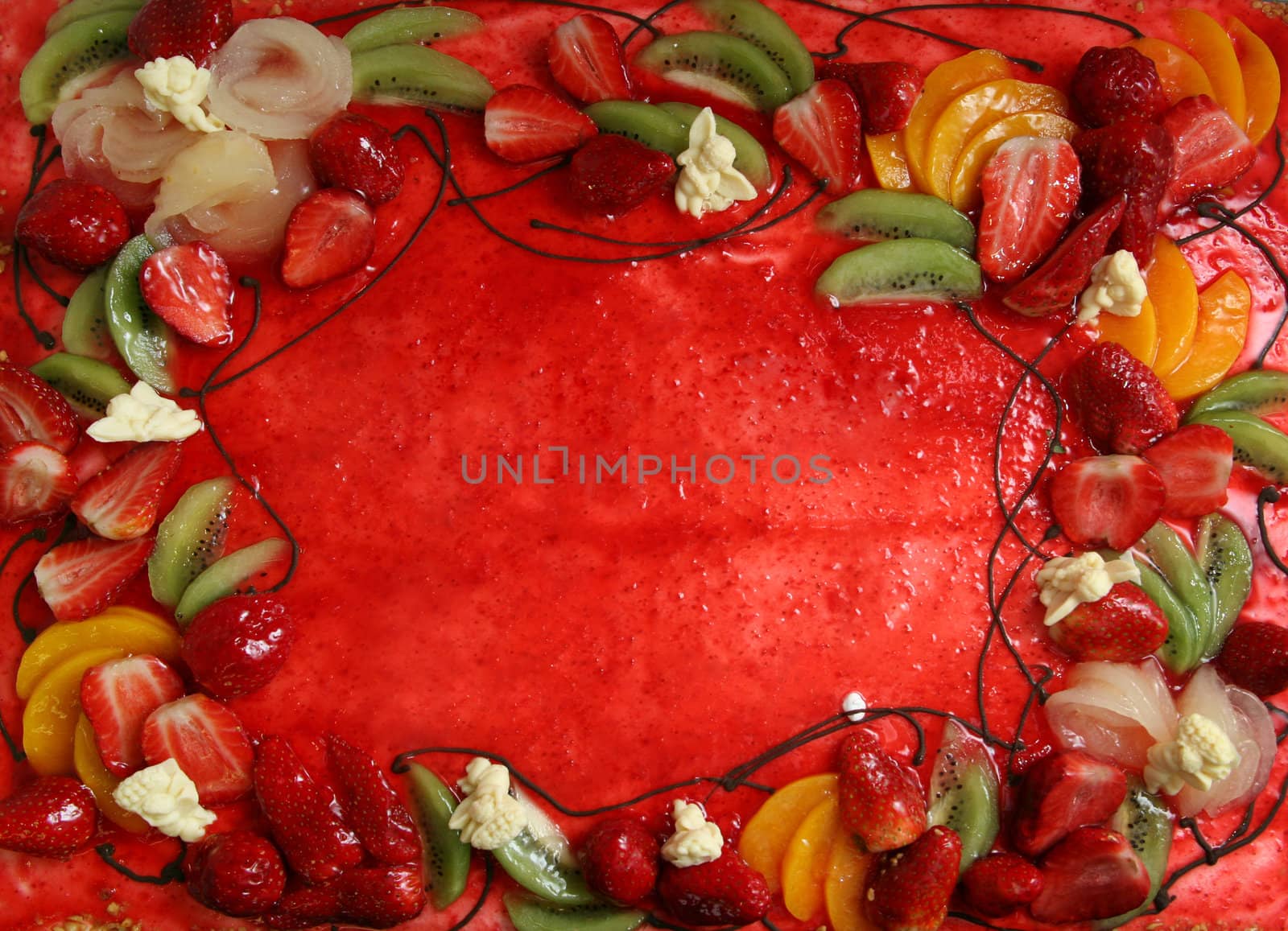Piece of a pie with fruit