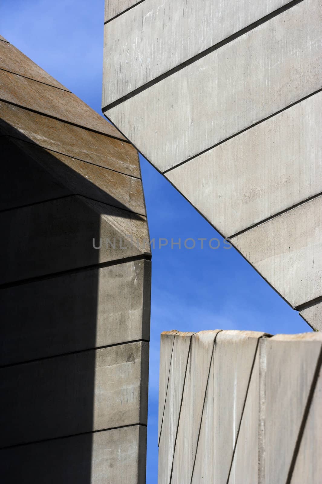 Abstract architectural  construction over sky 