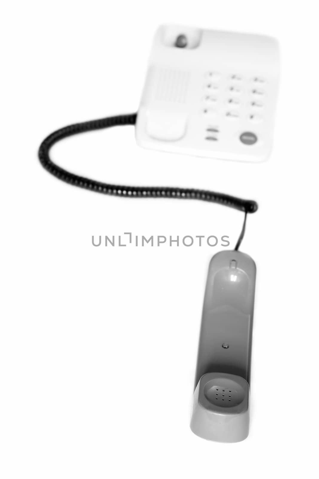 Grey phone on a white background