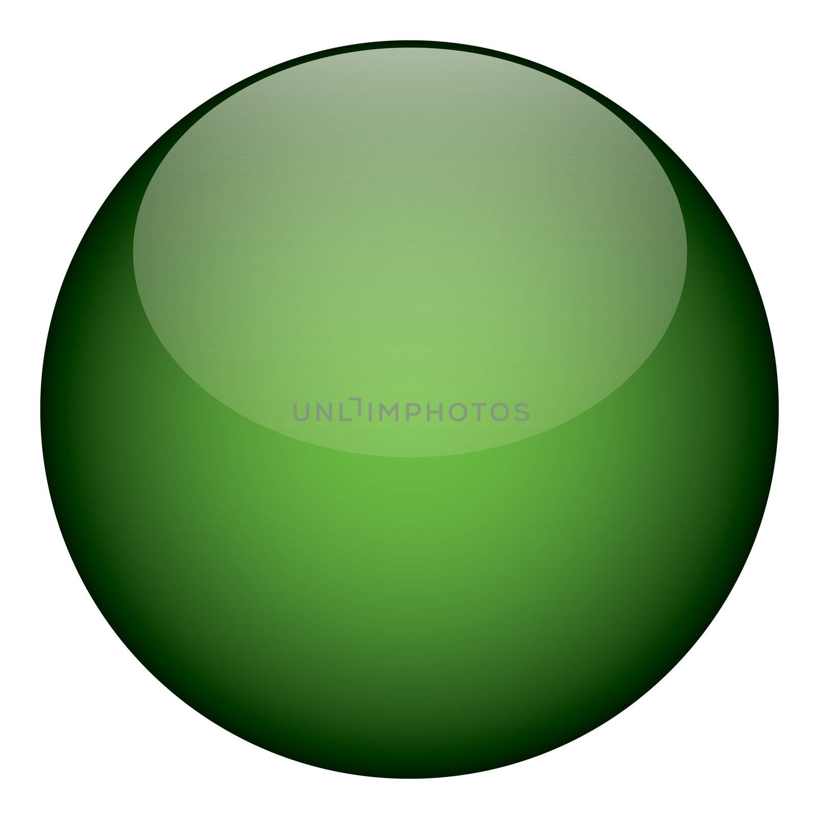 A green orb - it works as a great planet, button, or other art element.