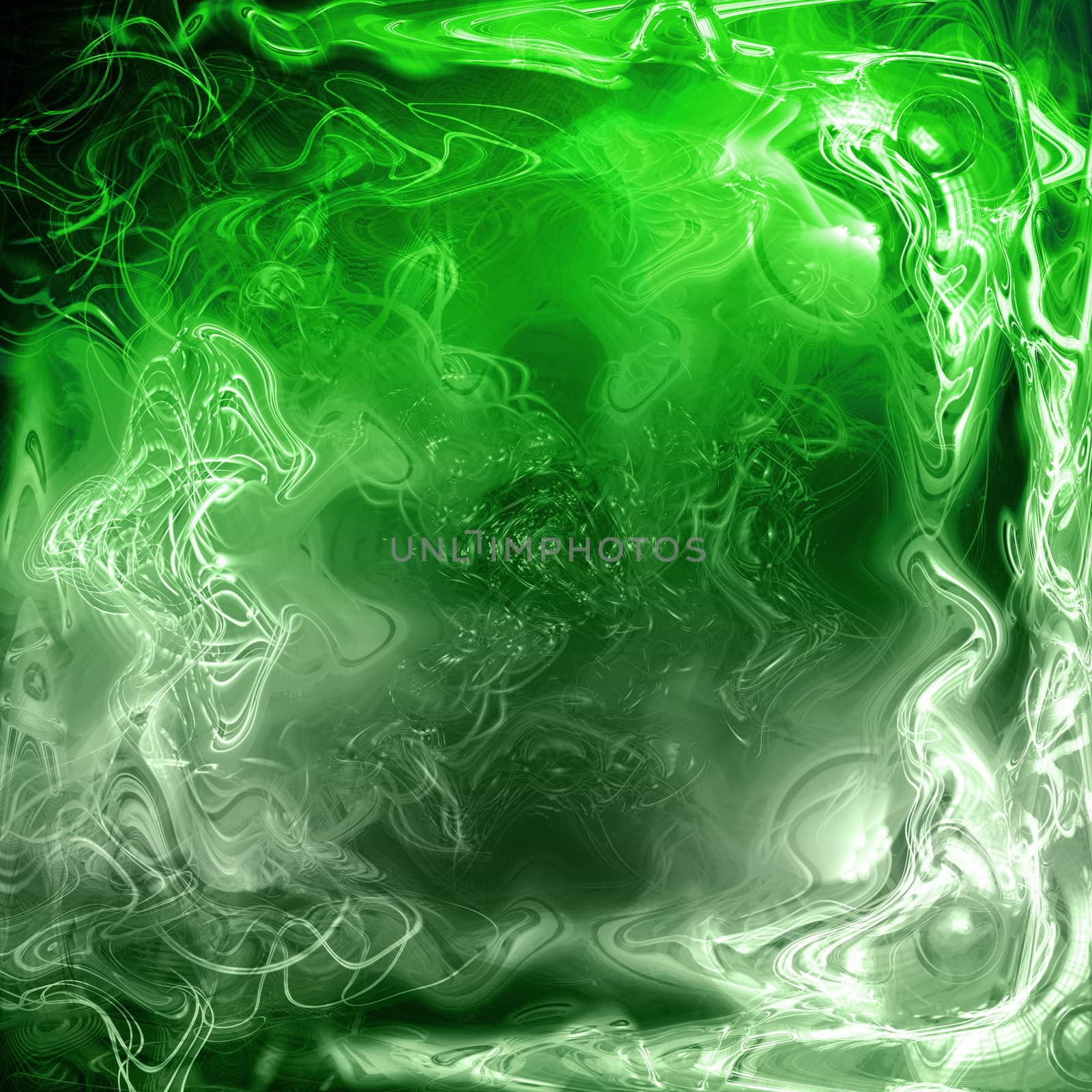 A cool 3d background -a green, fluid abstract background. 