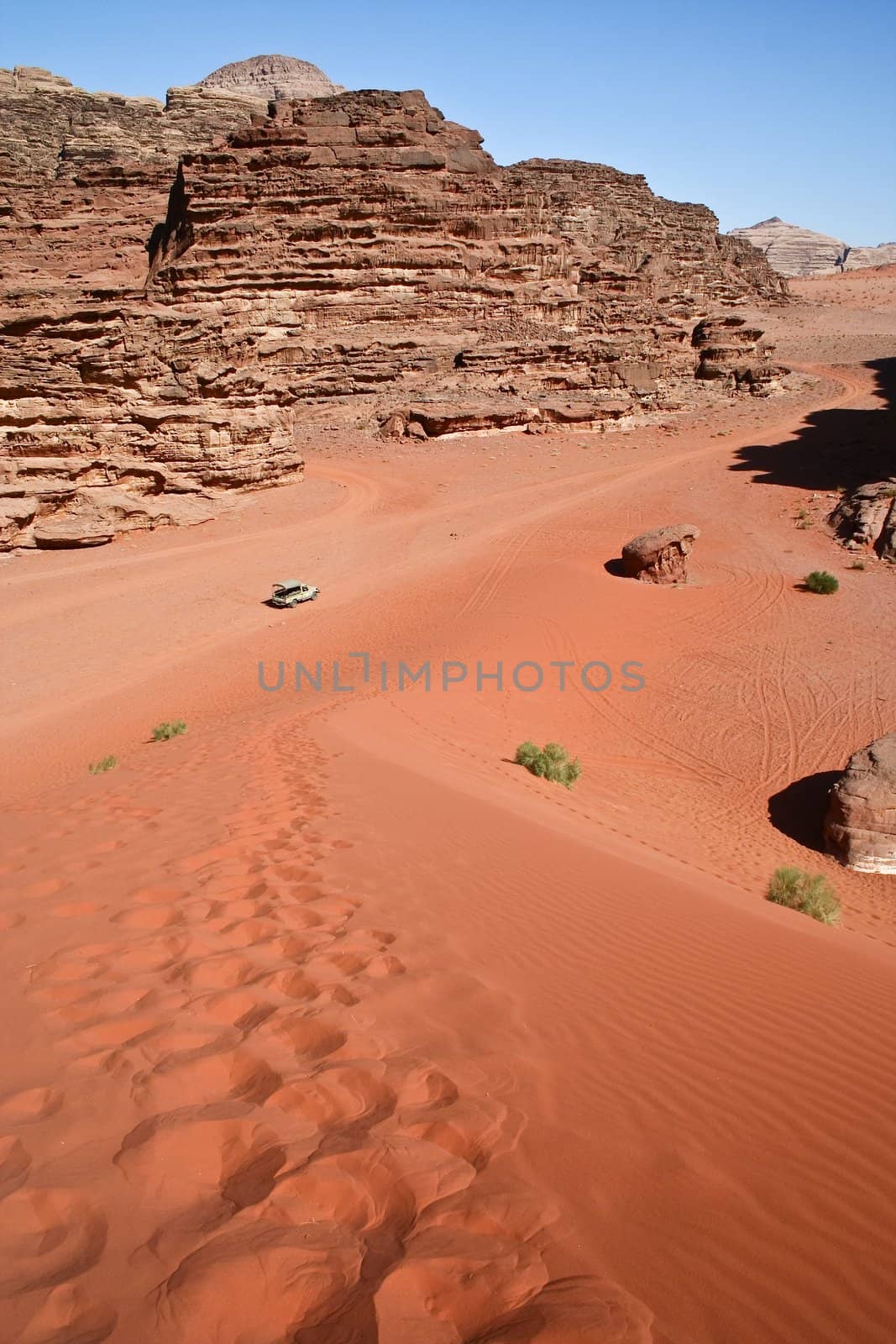 Safari in desert Wadi Rum. Jordan