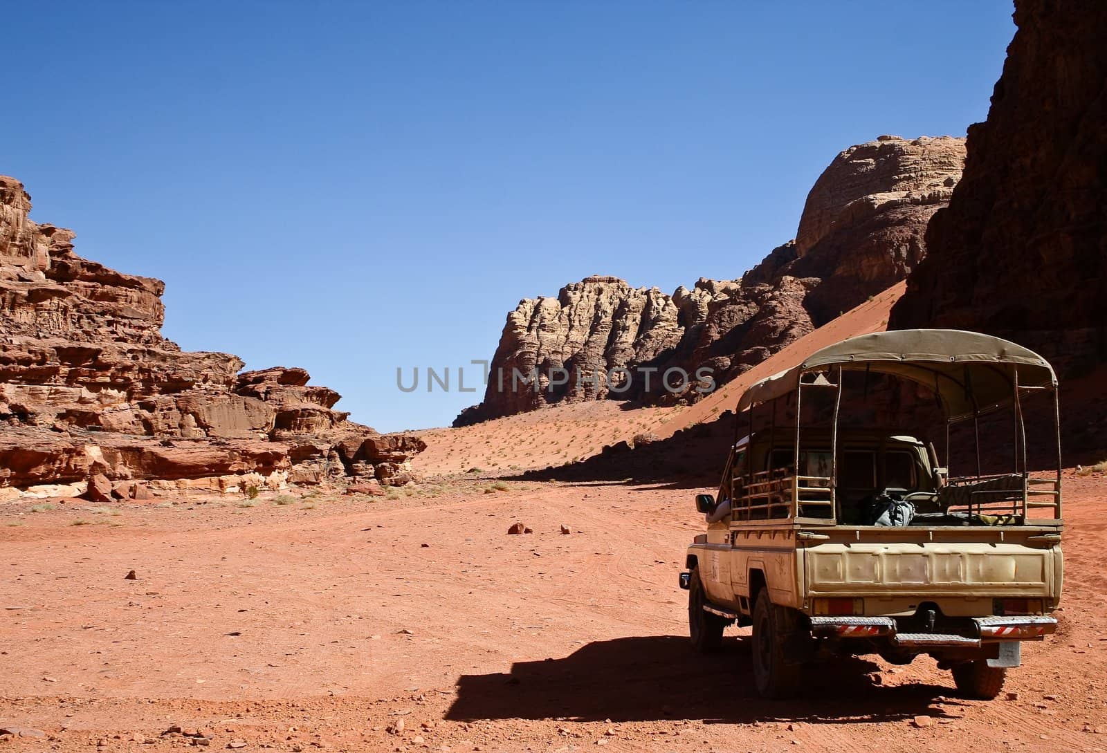 Safari in desert Wadi Rum. Jordan