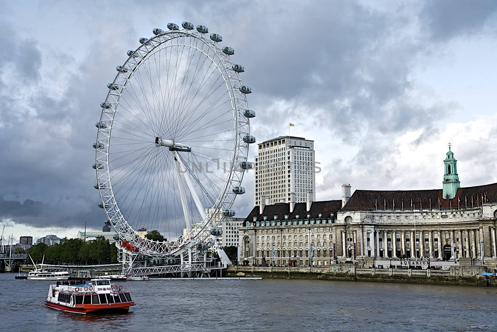 London Eye Over Looking the River Thames by instinia
