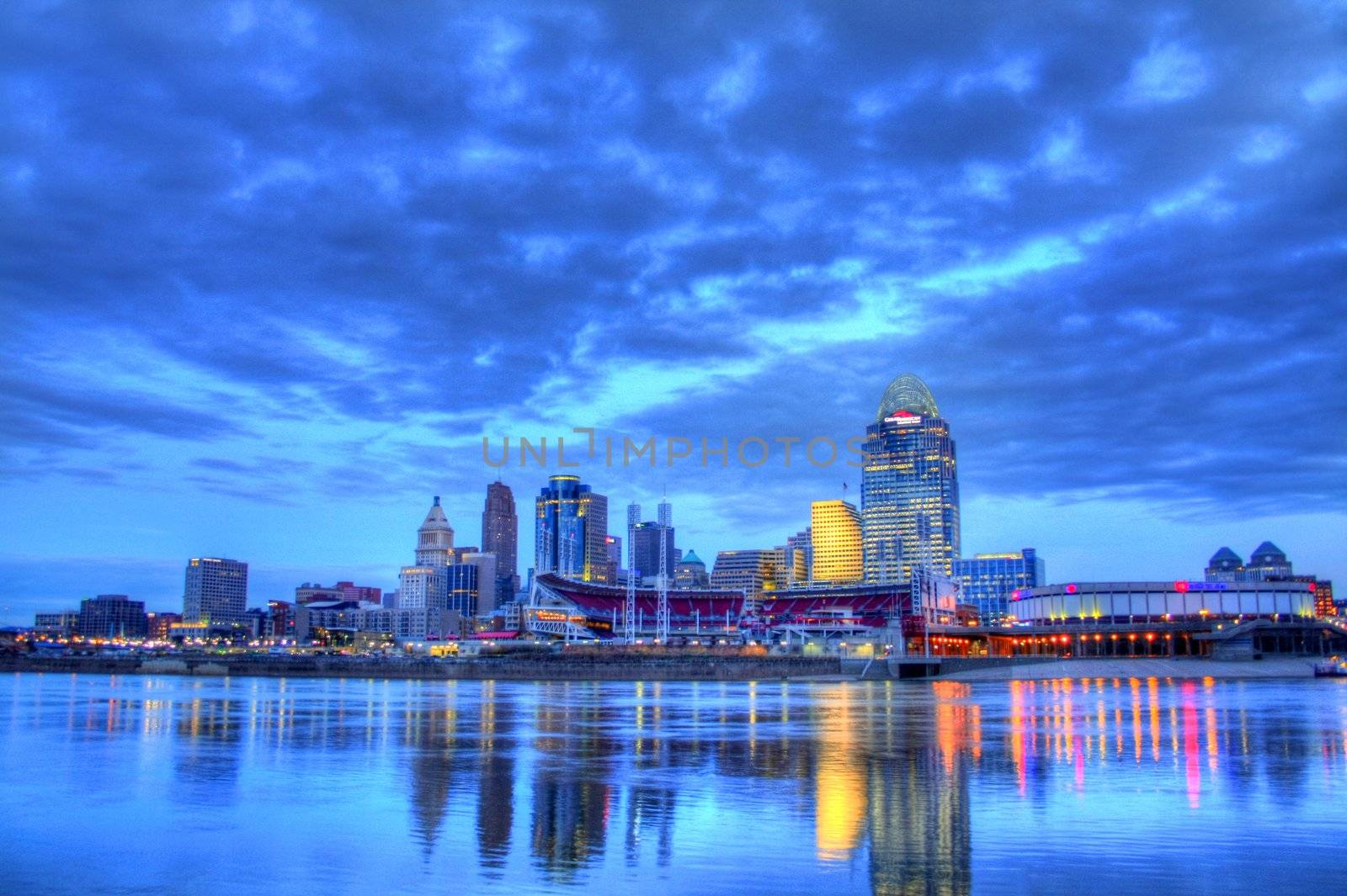 Editorial, Cincinnati Ohio skyline at 6am, January 16, 2012