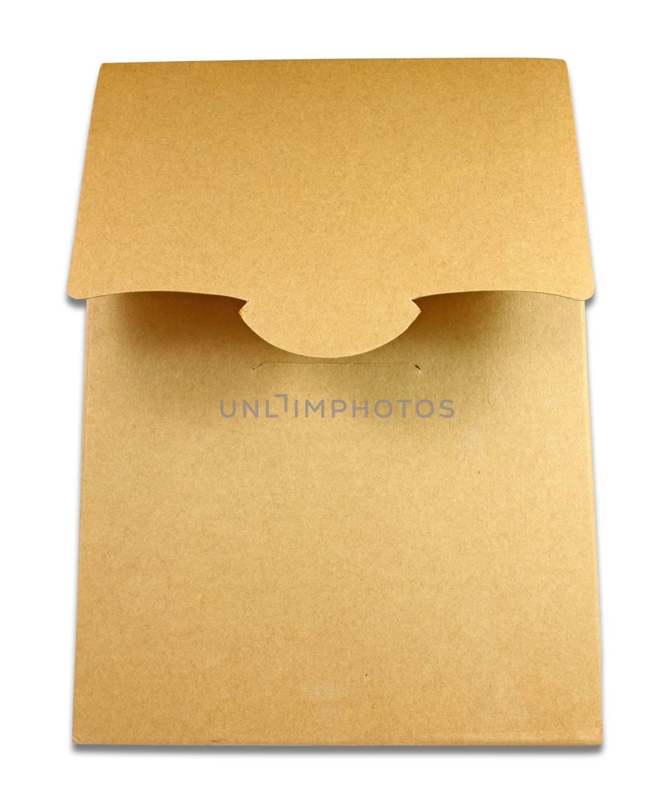 Blank package of brown box isolated on white background