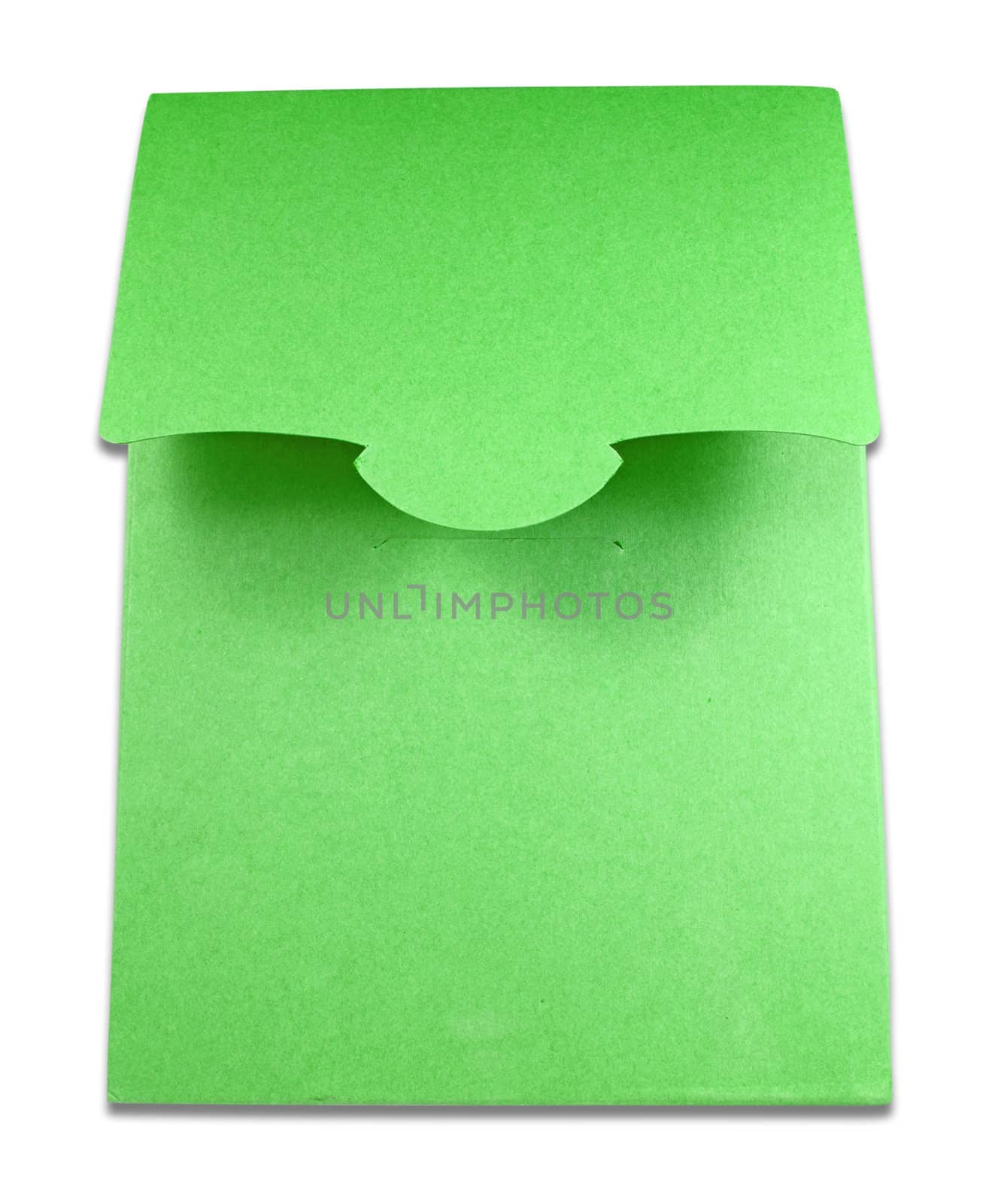 Blank package of green box isolated on white background by nuchylee