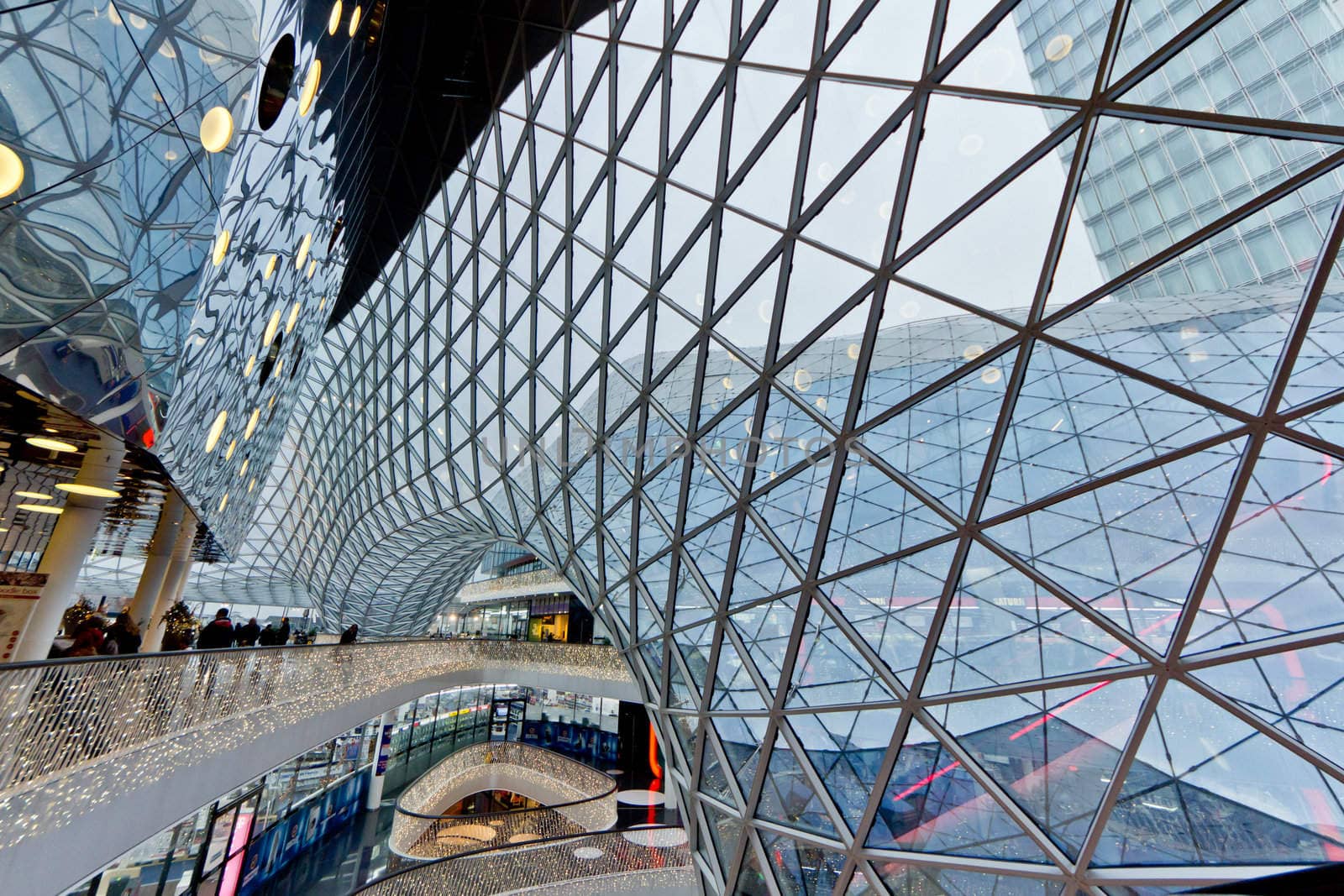 The interior of MyZeil Shopping Mall in Frankfurt Germany