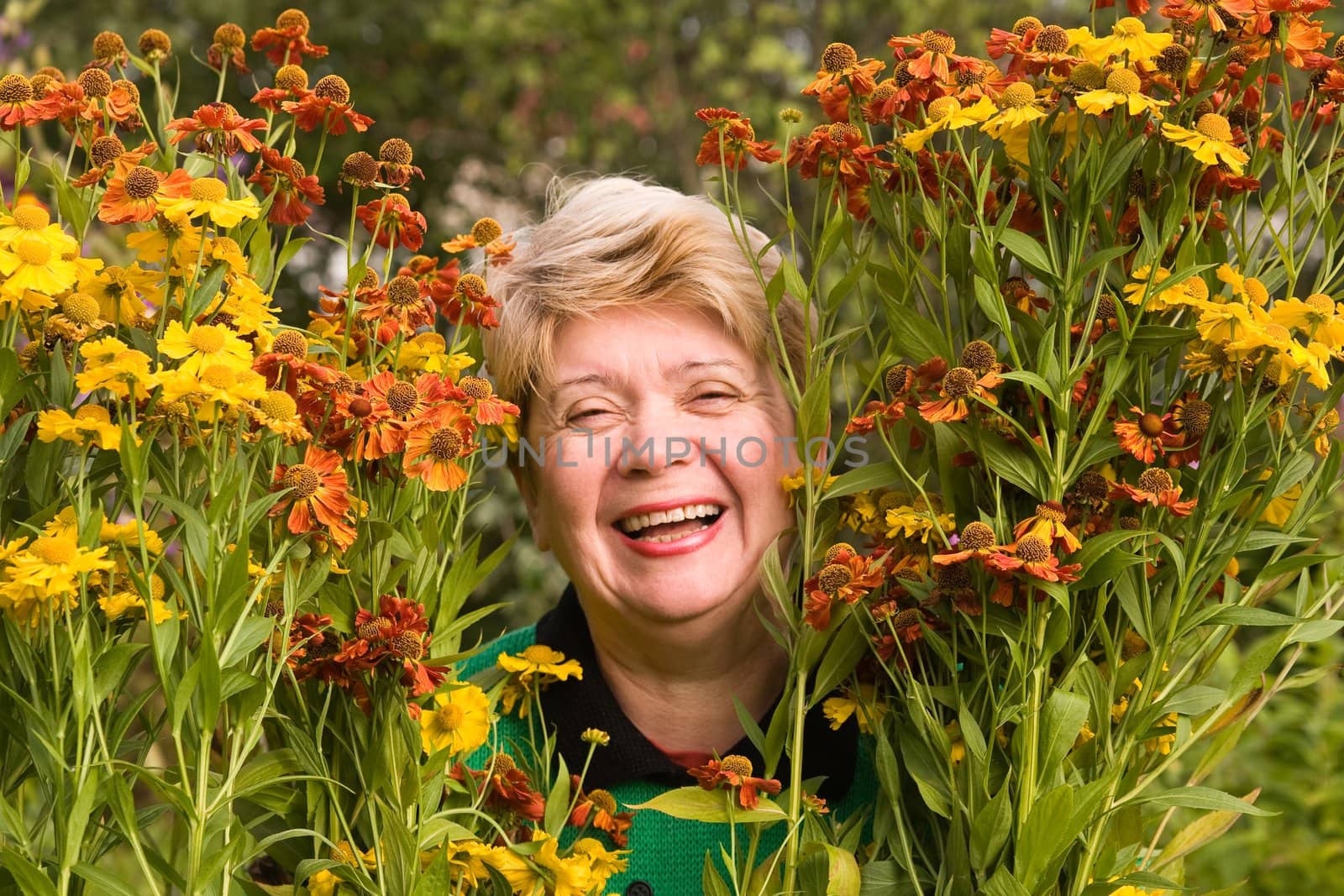 Woman with flowers