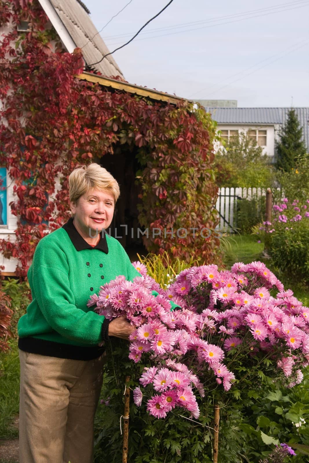 Woman with flowers