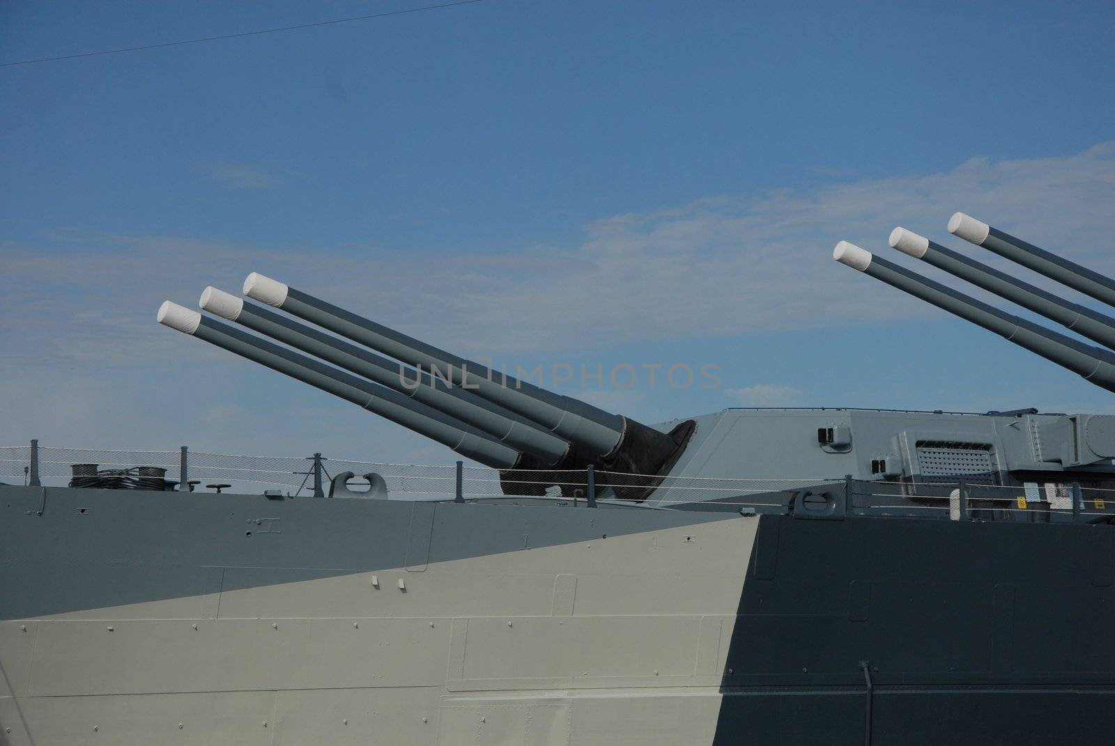 An old world war two battleship converted to a museum.