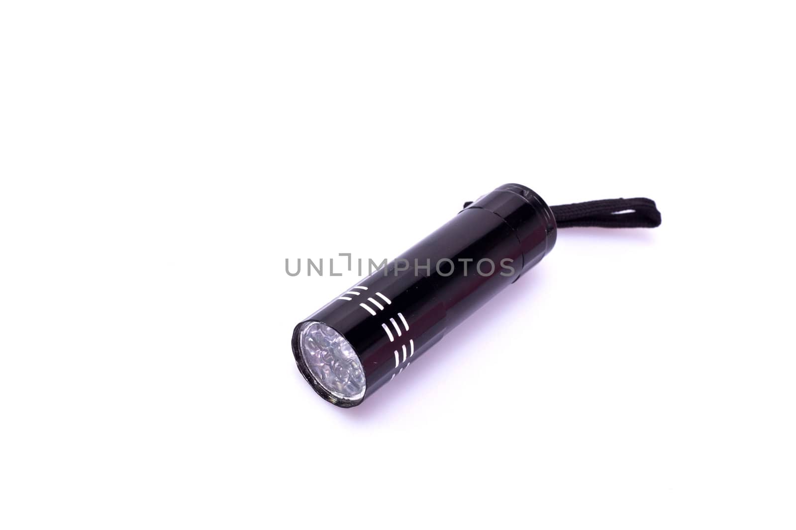 black LED torchlight on white background