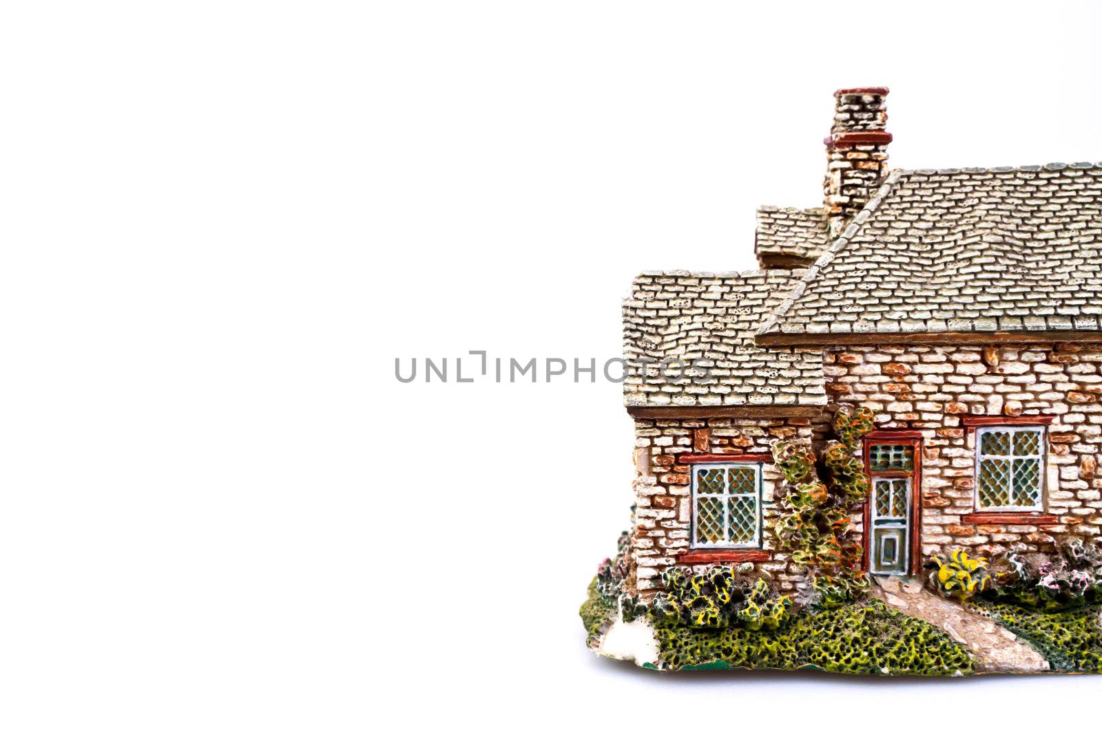 Replica of an country house on White Background with copy space